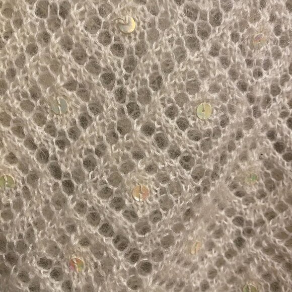 Banana Republic Caridgan Size Med Wool blend Open Knit Cream 2000s Y2K - Picture 4 of 11